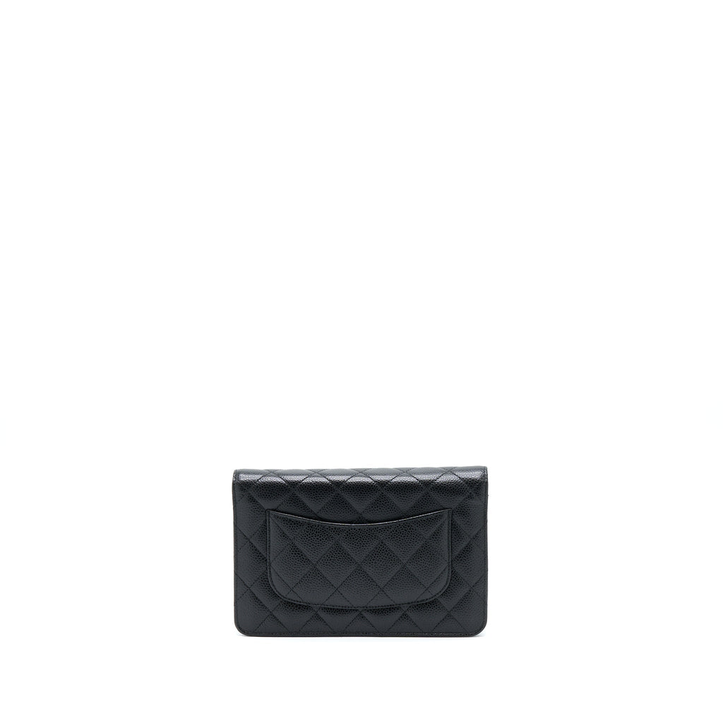 CHANEL CLASSIC WALLET ON CHAIN CAVIAR BLACK GHW (MICROCHIP)