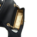 CHANEL 22C PEARL CRUSH MINI SQUARE RECTANGULAR FLAP BAG BLACK GHW（MICROCHIP)