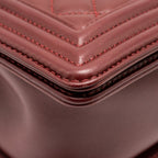 CHANEL MEDIUM BOY BAG LAMBSKIN DARK RED LGHW