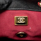 CHANEL QUILTED MINI BACKPACK CAVIAR BLACK LGHW (MICROCHIP)