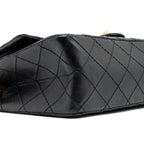 CHANEL SMALL 2.55 REISSUE DOUBLE FLAP BAG AGED CALFSKIN BLACK GHW