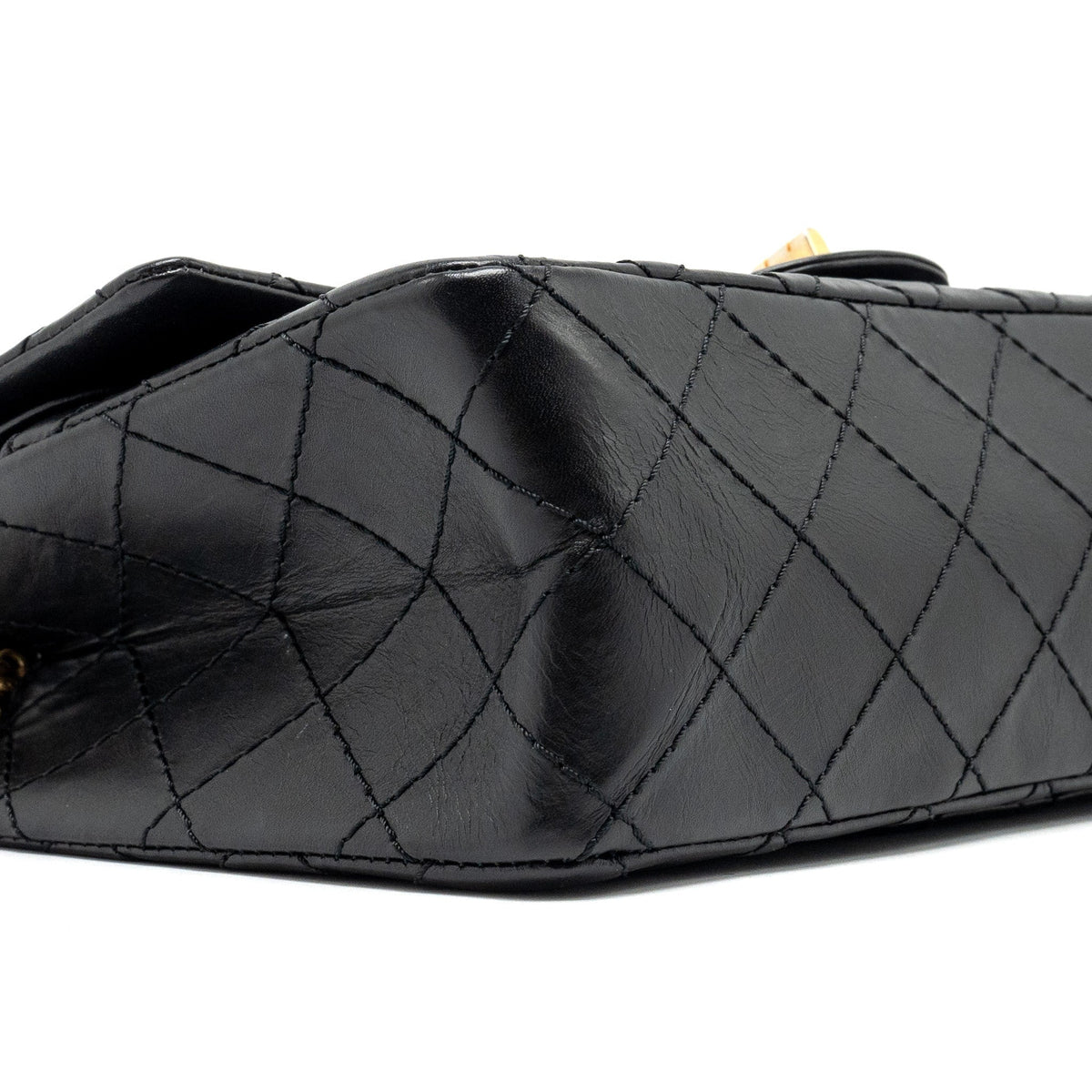 CHANEL SMALL 2.55 REISSUE DOUBLE FLAP BAG AGED CALFSKIN BLACK GHW