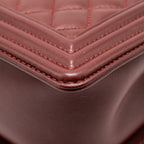 CHANEL MEDIUM BOY BAG LAMBSKIN DARK RED LGHW