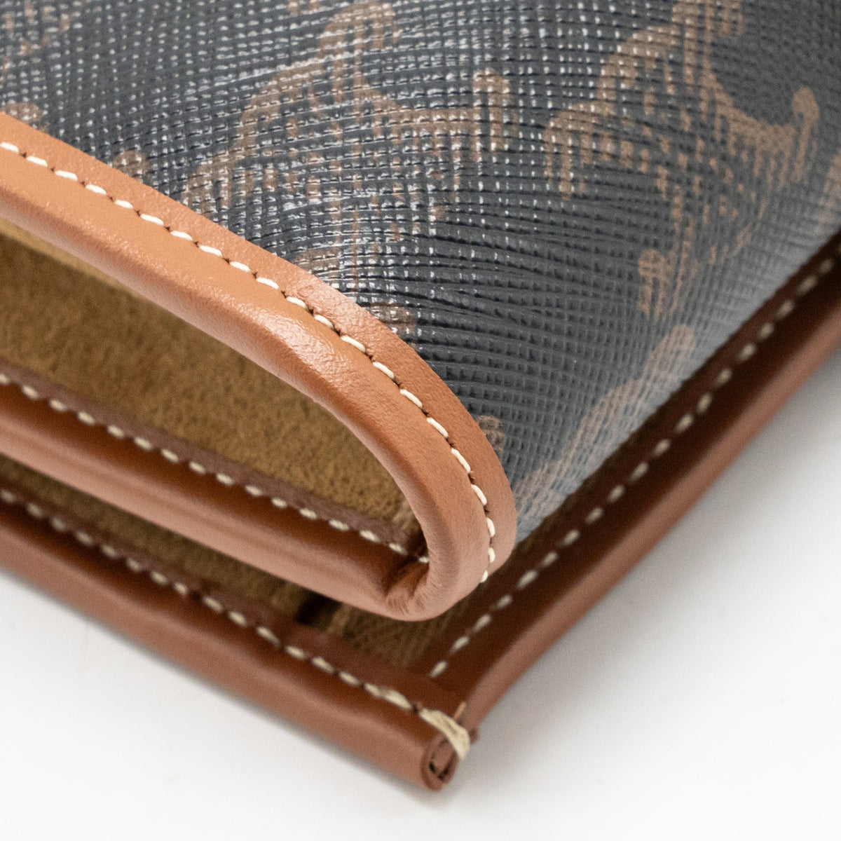 Celine Jewellery Pouch In Triomphe Canvas / Calfskin Tan GHW