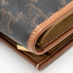 Celine Jewellery Pouch In Triomphe Canvas / Calfskin Tan GHW