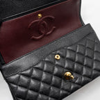 CHANEL MEDIUM CLASSIC DOUBLE FLAP BAG CAVIAR BLACK GHW