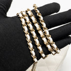 CHANEL LONG VANITY WITH CHAIN CAVIAR WHITE LGHW (MICROCHIP)