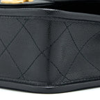CHANEL 22K TOP HANDLE MESSENGER BAG CAVIAR BLACK BRUSHED GHW(MICROCHIP)