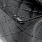 CHANEL MEDIUM CLASSIC DOUBLE FLAP BAG CAVIAR BLACK SHW