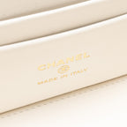 CHANEL LONG VANITY WITH CHAIN CAVIAR WHITE LGHW (MICROCHIP)