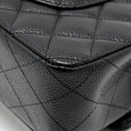 CHANEL MEDIUM CLASSIC DOUBLE FLAP BAG CAVIAR BLACK SHW