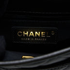 CHANEL 22K TOP HANDLE MESSENGER BAG CAVIAR BLACK BRUSHED GHW(MICROCHIP)