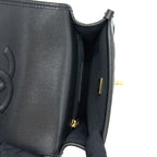 CHANEL 22K TOP HANDLE MESSENGER BAG CAVIAR BLACK BRUSHED GHW(MICROCHIP)