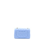 CHANEL MINI RECTANGULAR FLAP BAG LAMBSKIN BLUE LGHW