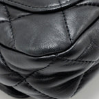 CHANEL 22S GIANT CHAIN MINI FLAP BAG LAMBSKIN BLACK BRUSHED GHW (MICROCHIP)
