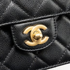 CHANEL 24K TOP HANDLE MESSENGER BAG WITH REMOVABLE CHAIN CAVIAR BLACK GHW(MICROCHIP)