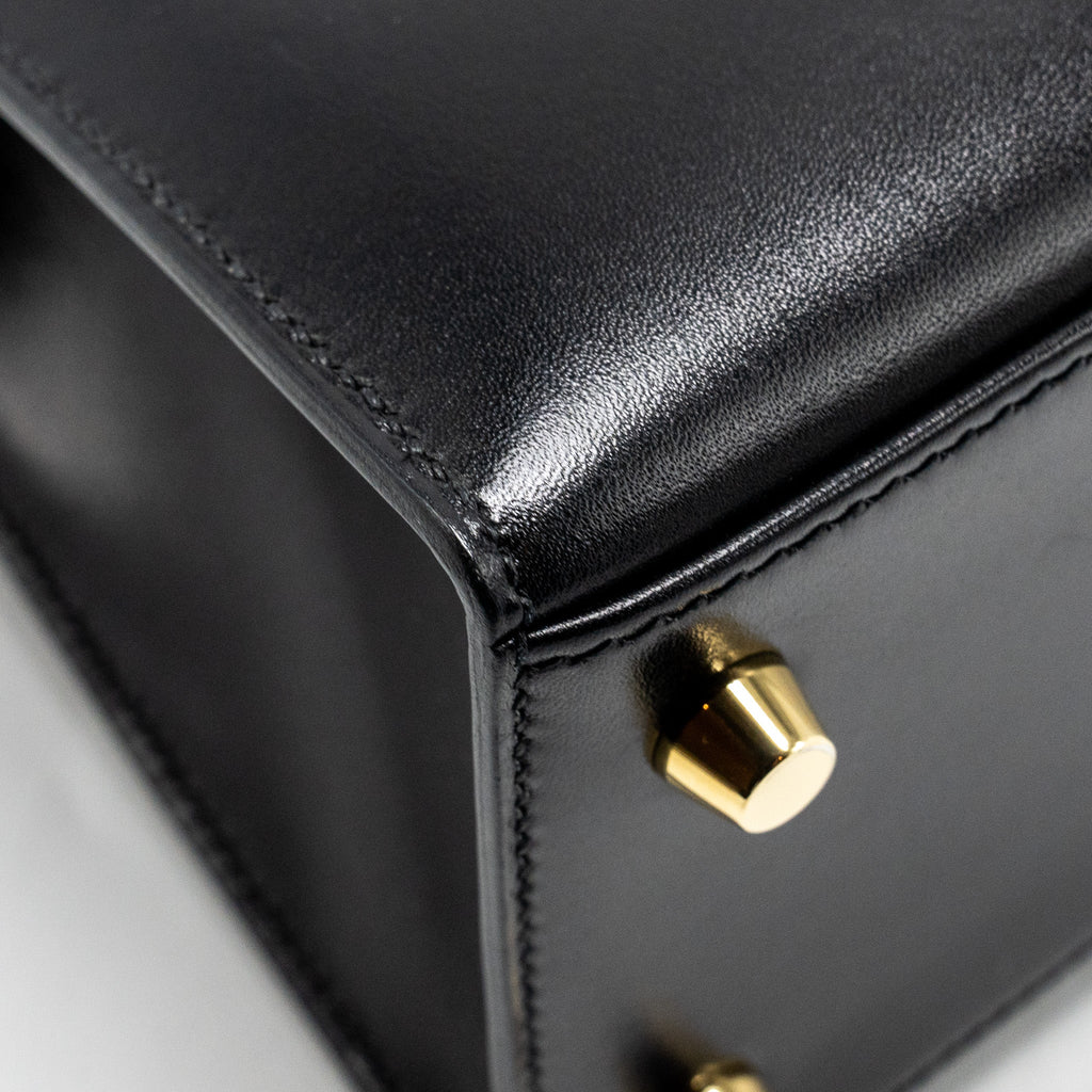 HERMES KELLY 25 BOX BLACK GHW