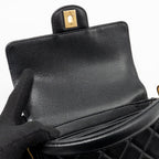 CHANEL 24K TOP HANDLE MESSENGER BAG WITH REMOVABLE CHAIN CAVIAR BLACK GHW(MICROCHIP)