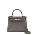 Hermes Kelly 28 Togo 8F Gris Etain GHW