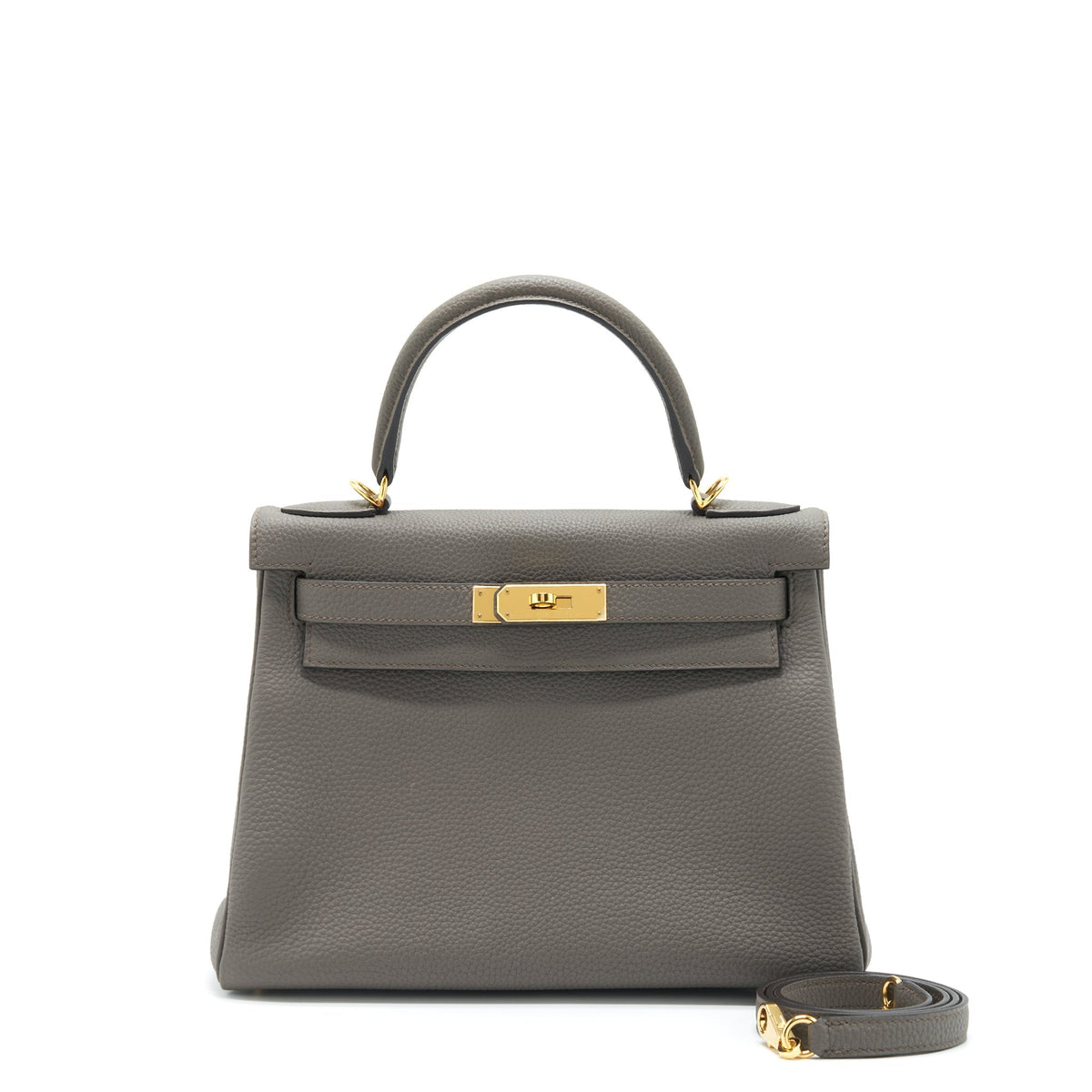 Hermes Kelly 28 Togo 8F Gris Etain GHW