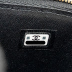 CHANEL LETTER TWIST TOP HANDLE LONG VANITY WITH CHAIN LAMBSKIN BLACK GHW (MICROCHIP)