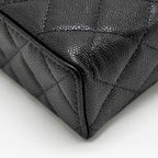Chanel CC top Handle vanity with chain caviar black LGHW (microchip)