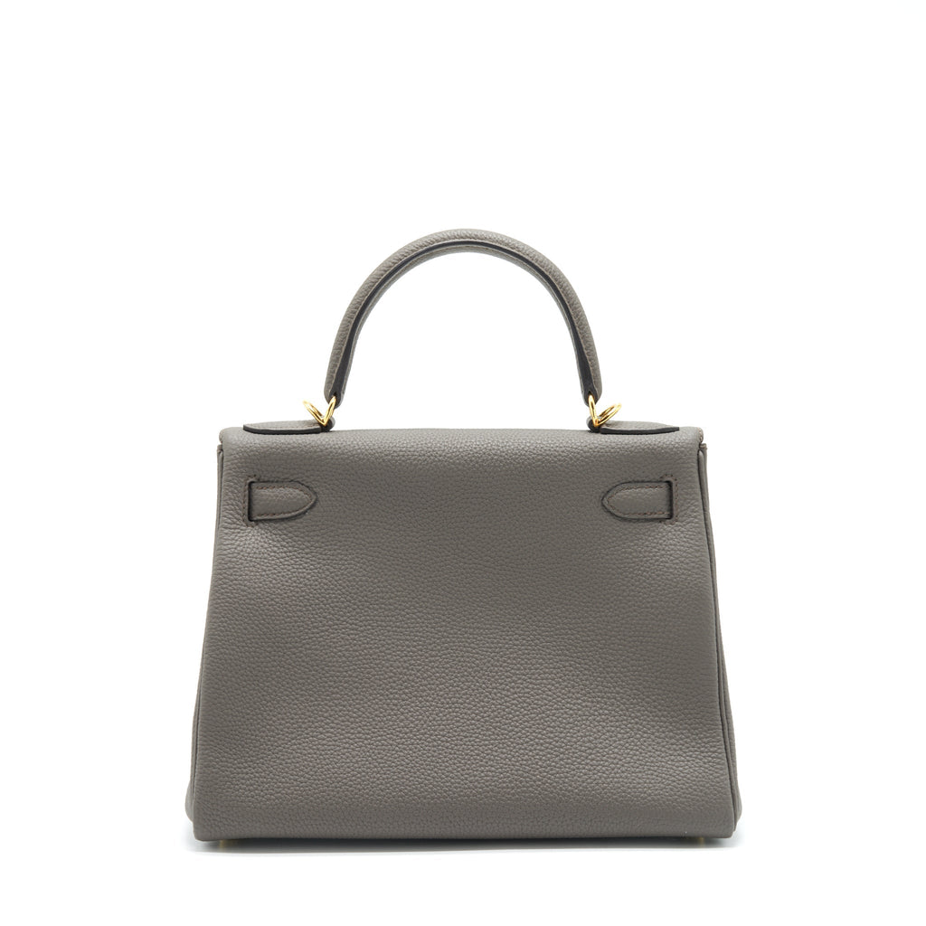 Hermes Kelly 28 Togo 8F Gris Etain GHW