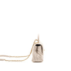 Chanel Small Coco Handle Chevron Aged Calfskin ivory GHW
