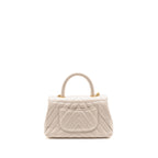 Chanel Small Coco Handle Chevron Aged Calfskin ivory GHW
