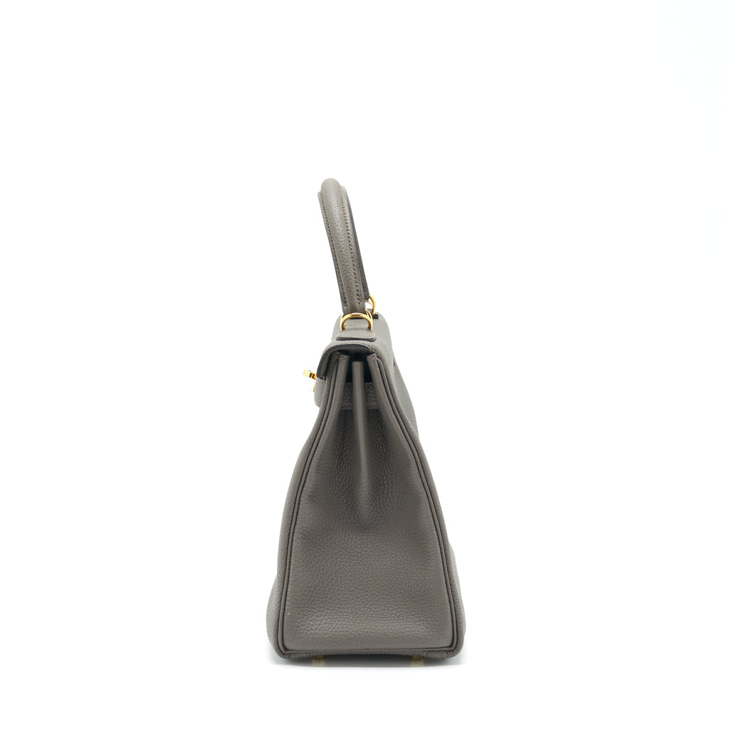 Hermes Kelly 28 Togo 8F Gris Etain GHW