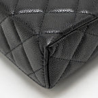 Chanel CC top Handle vanity with chain caviar black LGHW (microchip)