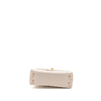 Chanel Small Coco Handle Chevron Aged Calfskin ivory GHW