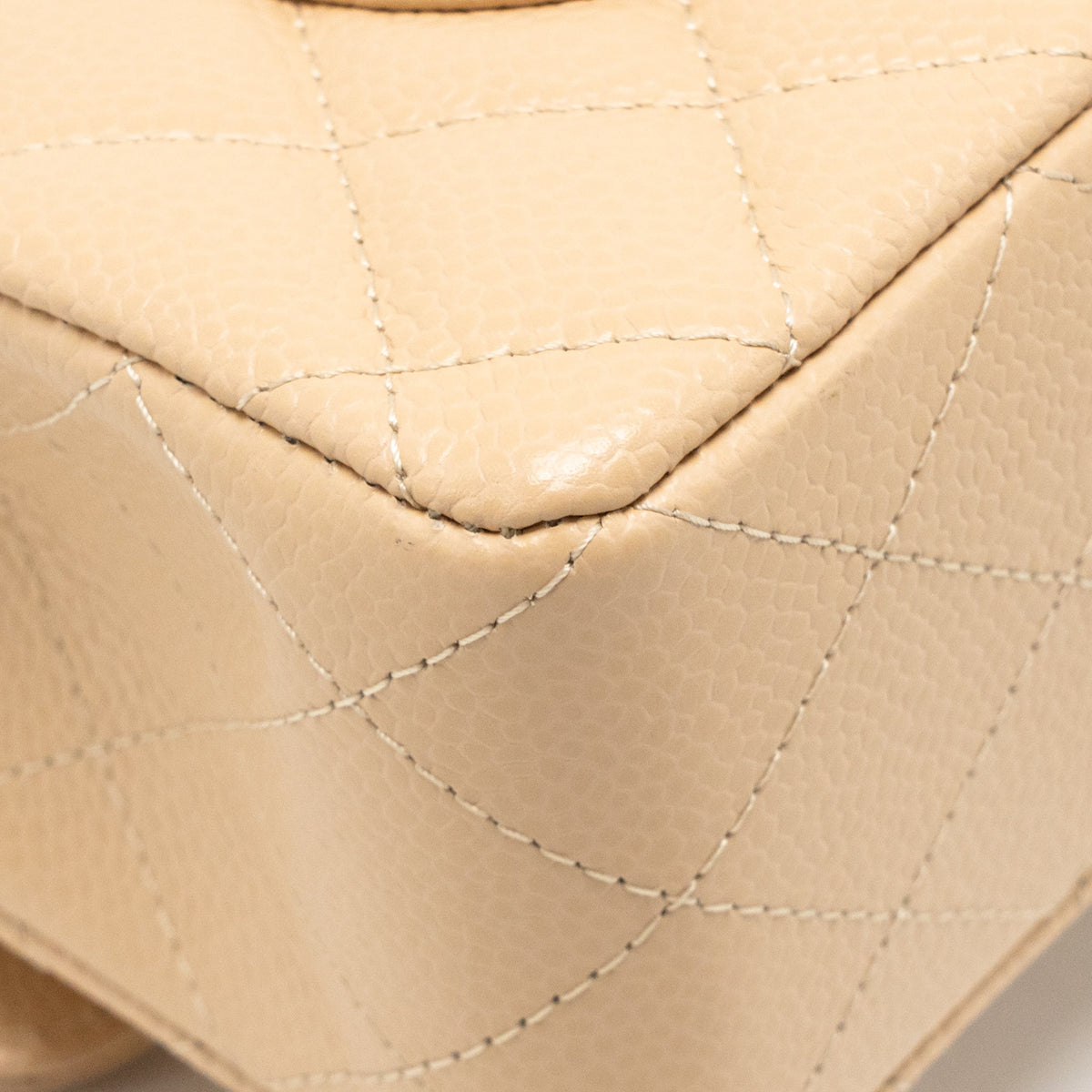 CHANEL SMALL CLASSIC DOUBLE FLAP BAG CAVIAR BEIGE GHW