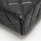Chanel CC top Handle vanity with chain caviar black LGHW (microchip)