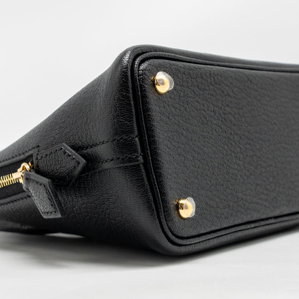 Hermes Mini Bolide 1923 Chèvre Mysore Black GHW