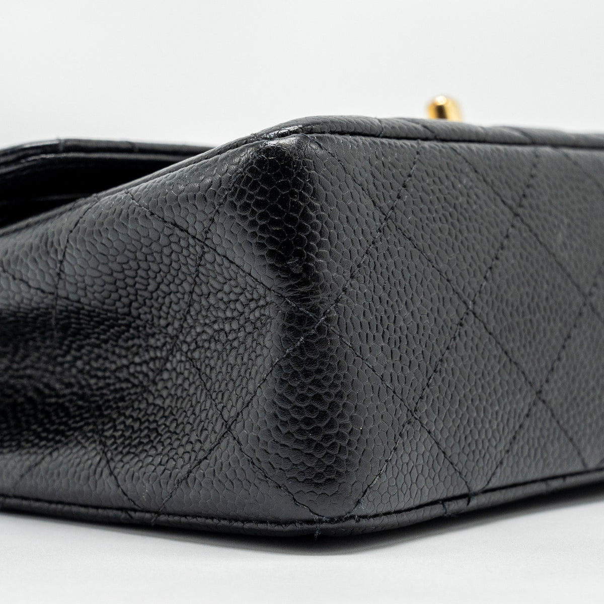 CHANEL VINTAGE SMALL CLASSIC DOUBLE FLAP BAG CAVIAR BLACK GHW