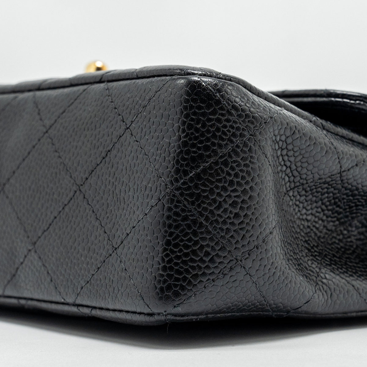 CHANEL VINTAGE SMALL CLASSIC DOUBLE FLAP BAG CAVIAR BLACK GHW