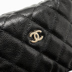 CHANEL QUILTED HOBO BAG CAVIAR BLACK GHW (MICROCHIP)