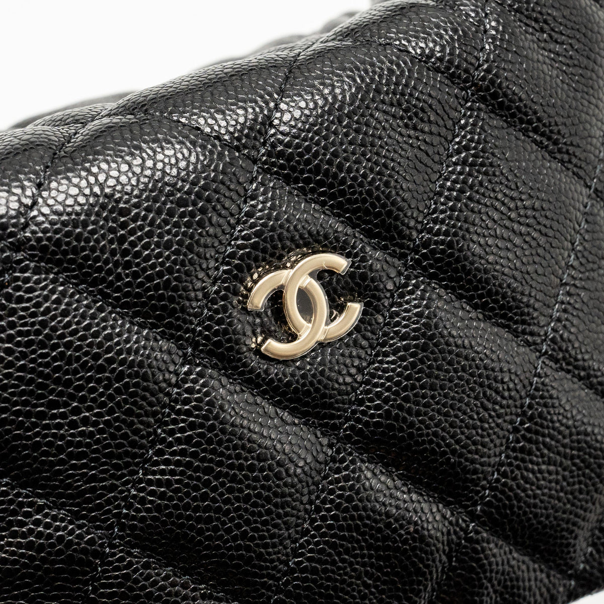 CHANEL QUILTED HOBO BAG CAVIAR BLACK GHW (MICROCHIP)