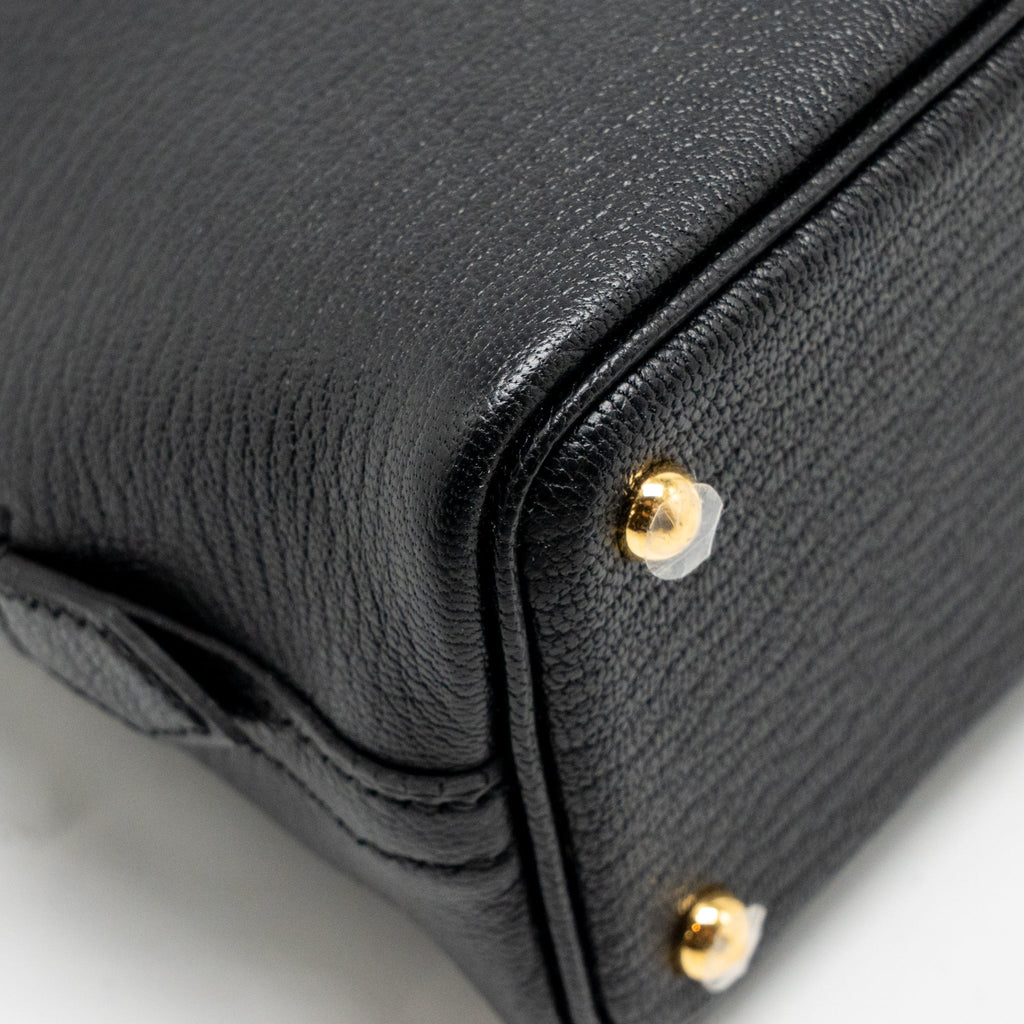 Hermes Mini Bolide 1923 Chèvre Mysore Black GHW
