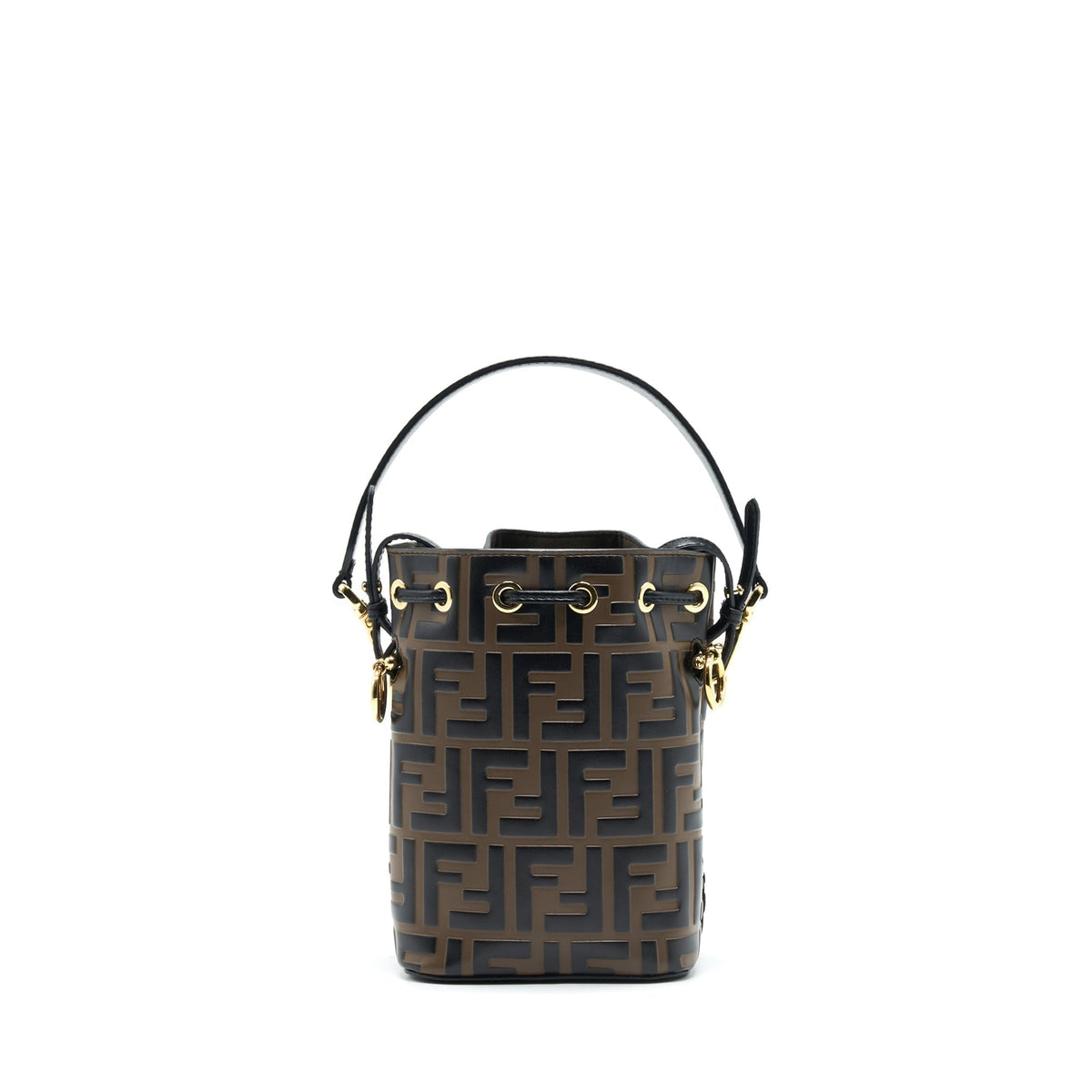 FENDI MON TRESOR MINI BUCKET BAG BLACK/BROWN GHW