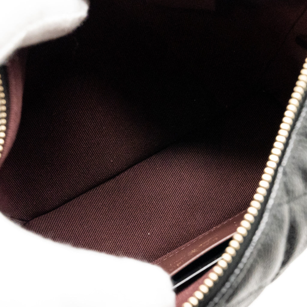 CHANEL QUILTED HOBO BAG CAVIAR BLACK GHW (MICROCHIP)