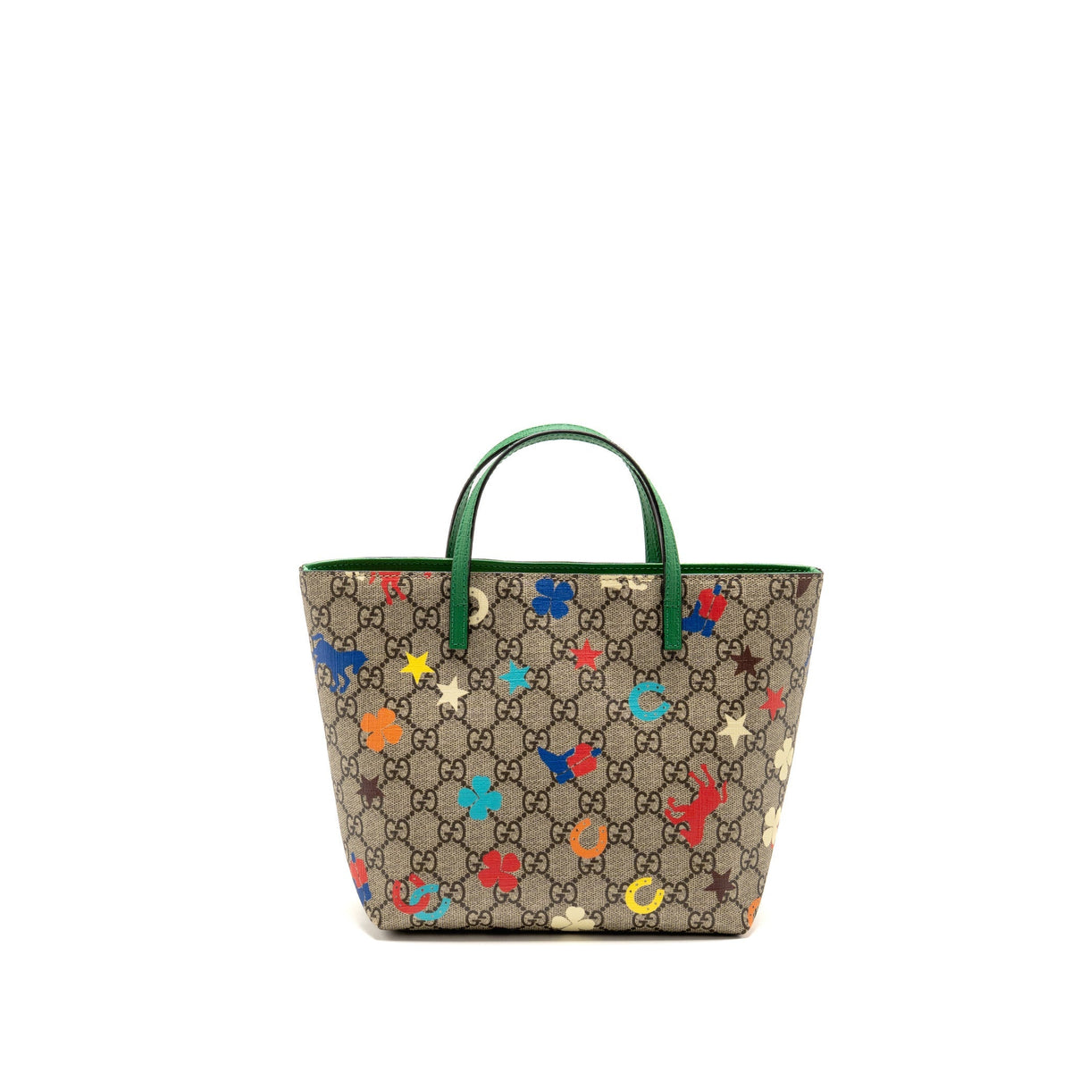 Gucci Children’s GG Ranch Tote Bag GG Supreme Canvas/Leather Beige/Ebony/Green SHW