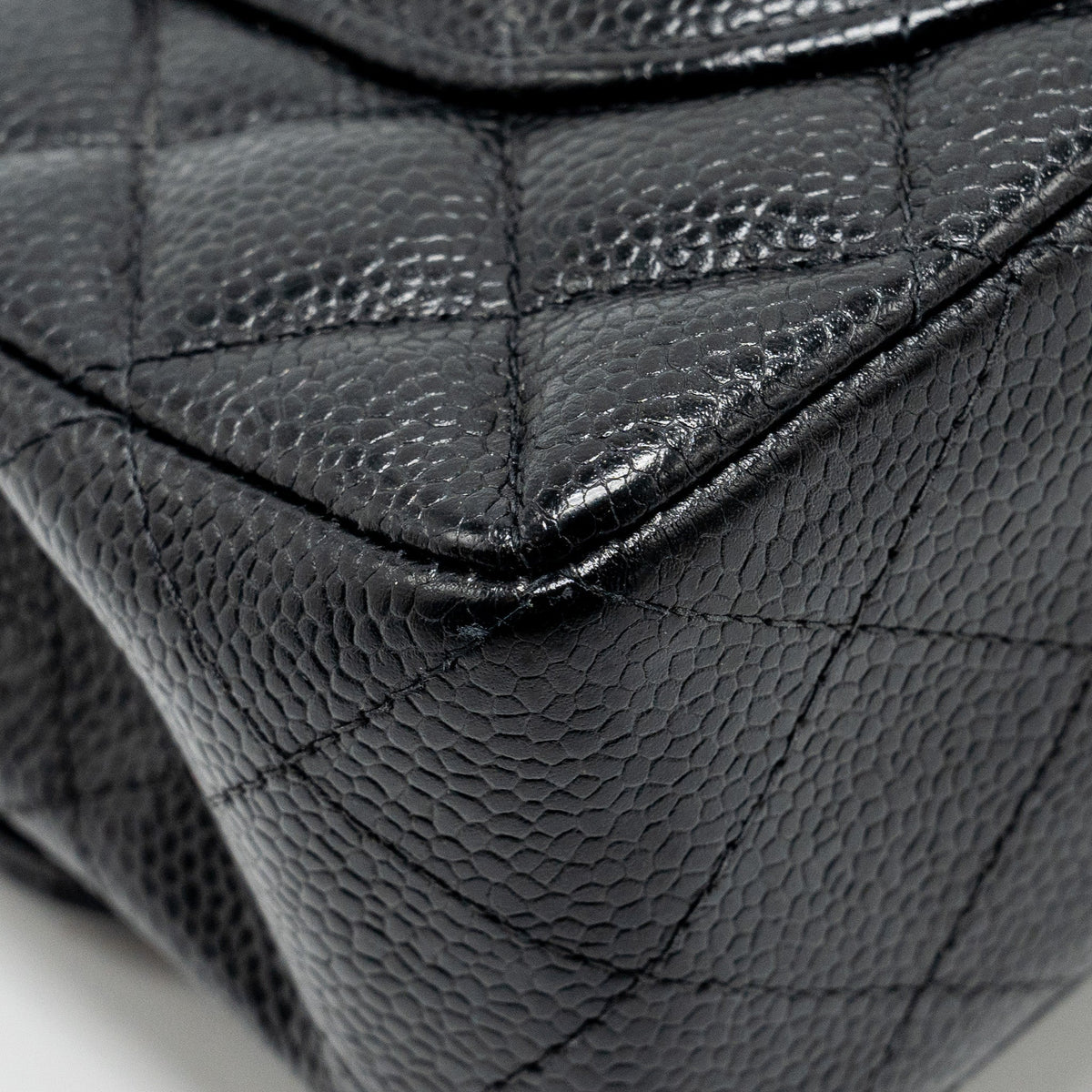 CHANEL VINTAGE SMALL CLASSIC DOUBLE FLAP BAG CAVIAR BLACK GHW