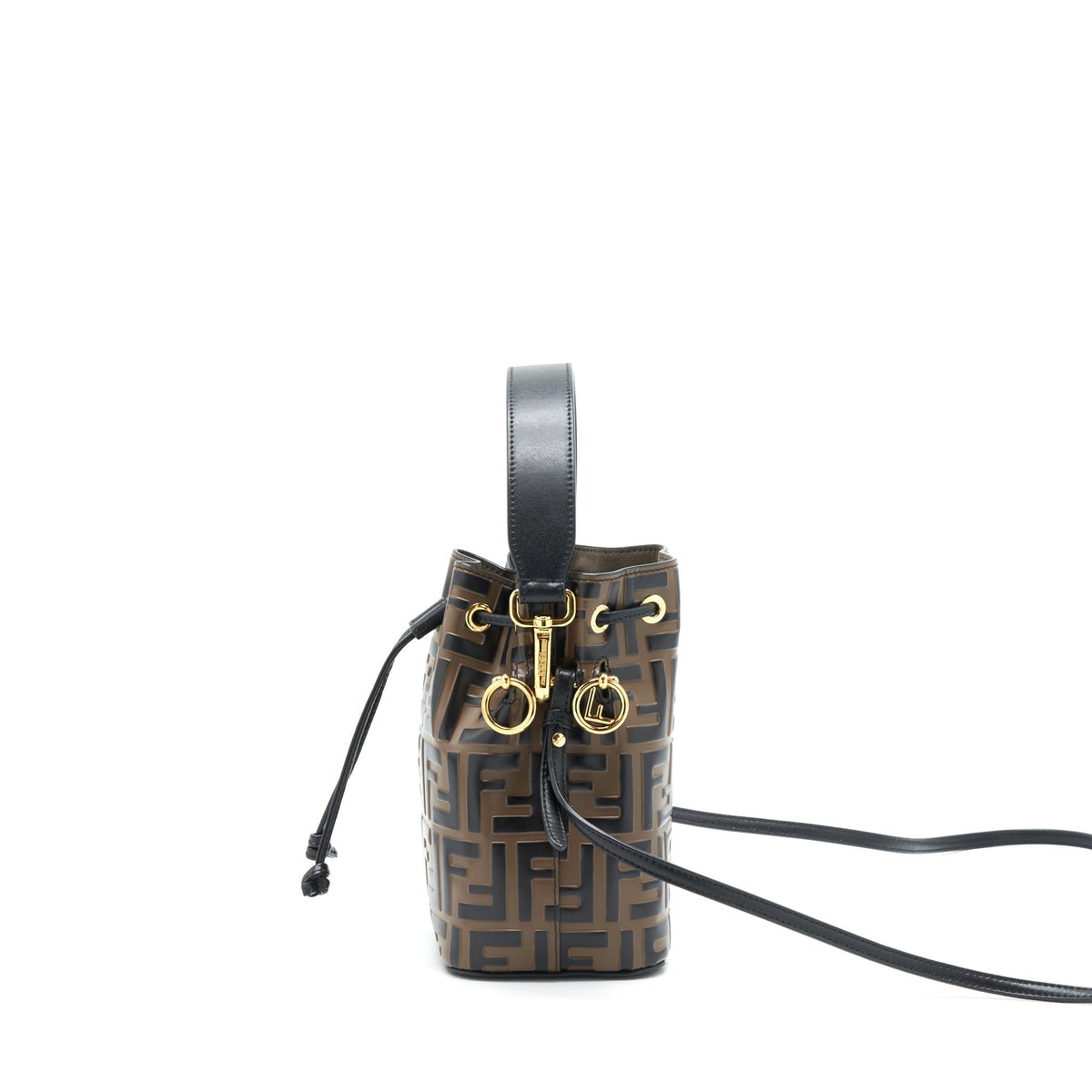 FENDI MON TRESOR MINI BUCKET BAG BLACK/BROWN GHW