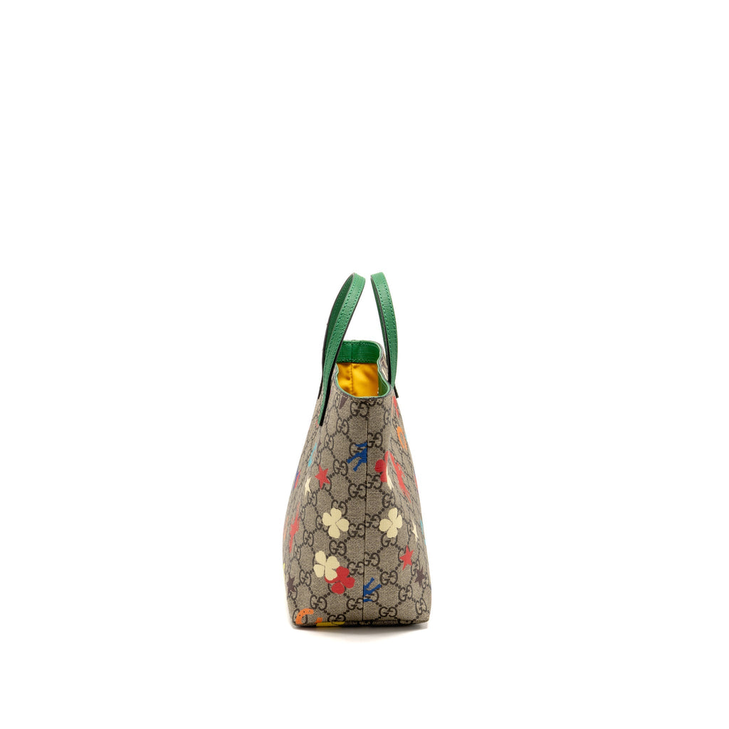 Gucci Children’s GG Ranch Tote Bag GG Supreme Canvas/Leather Beige/Ebony/Green SHW