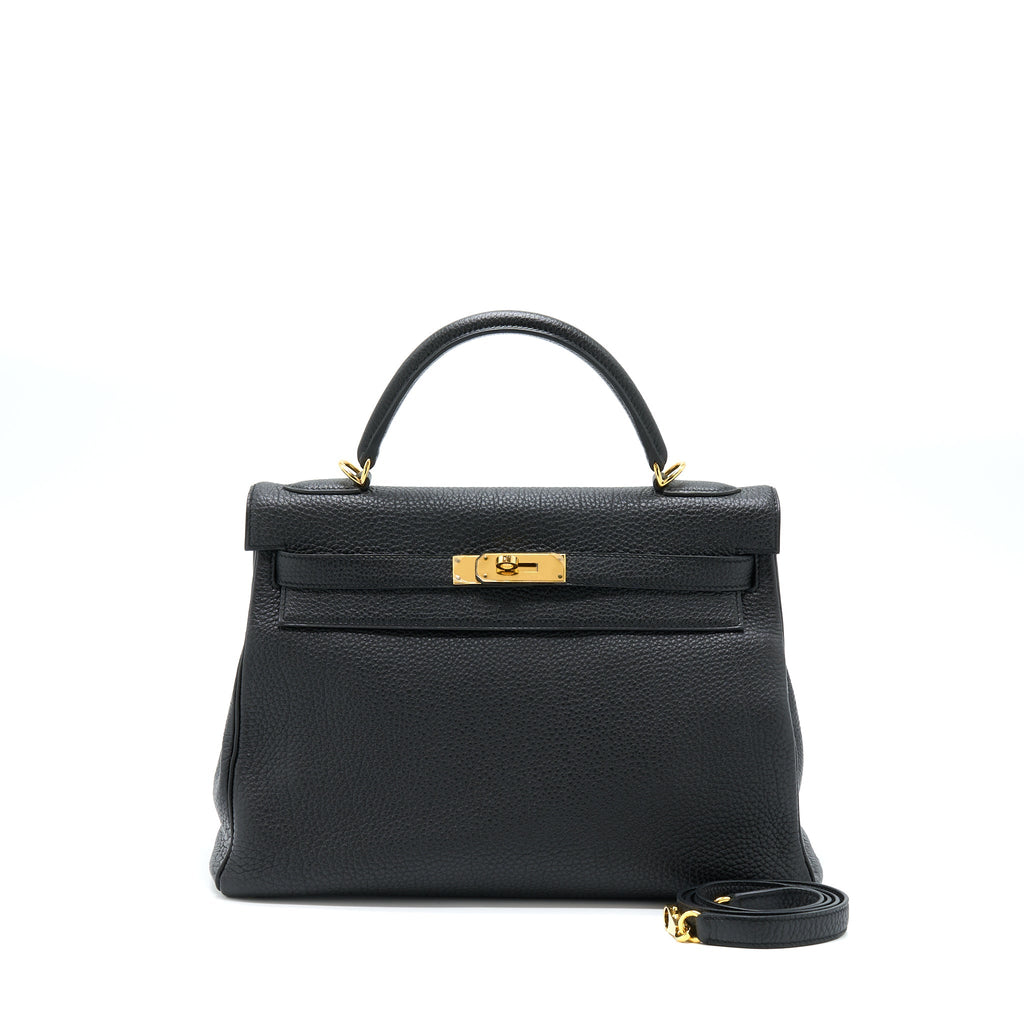 Hermes Kelly 32 Togo Black GHW