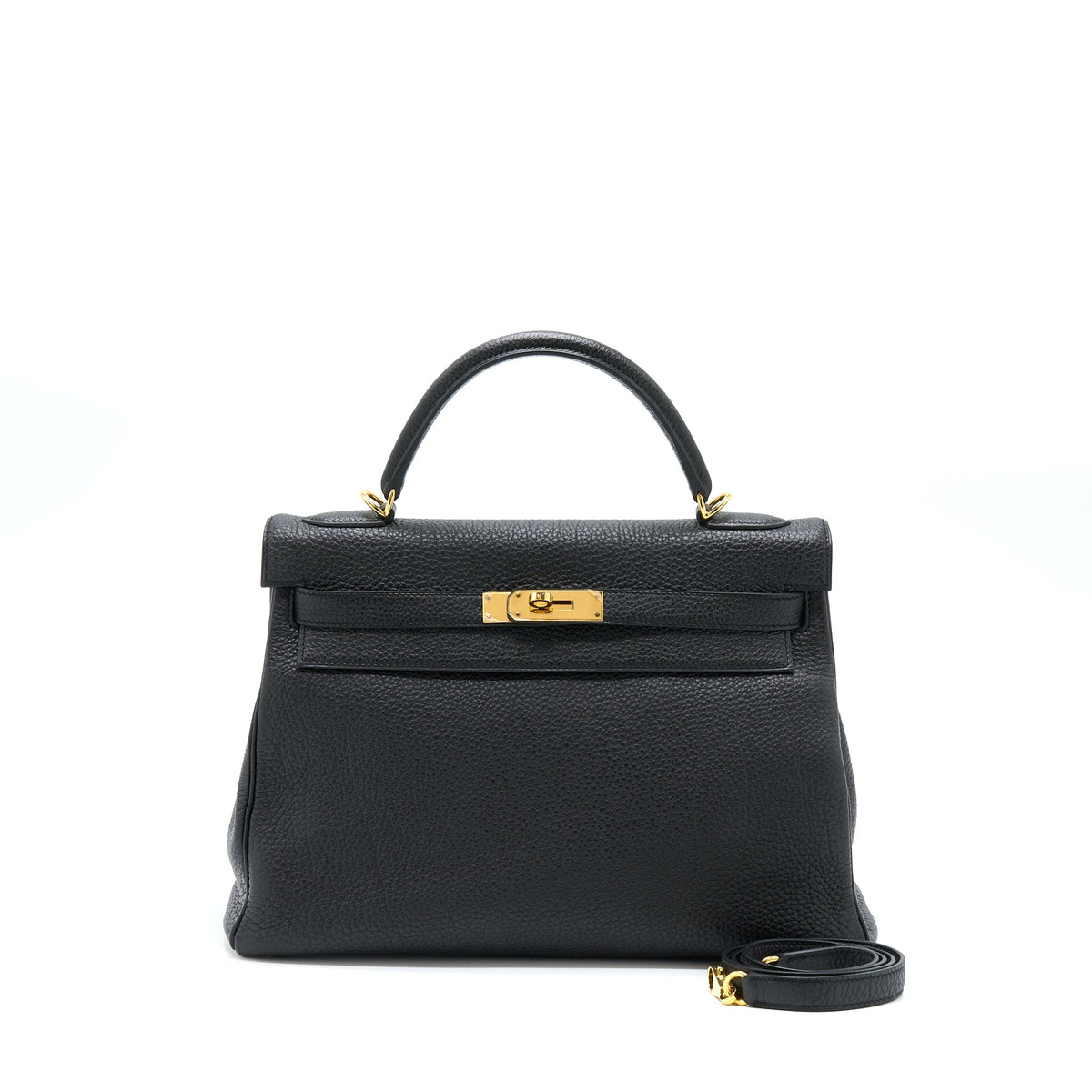 Hermes Kelly 32 Togo Black GHW