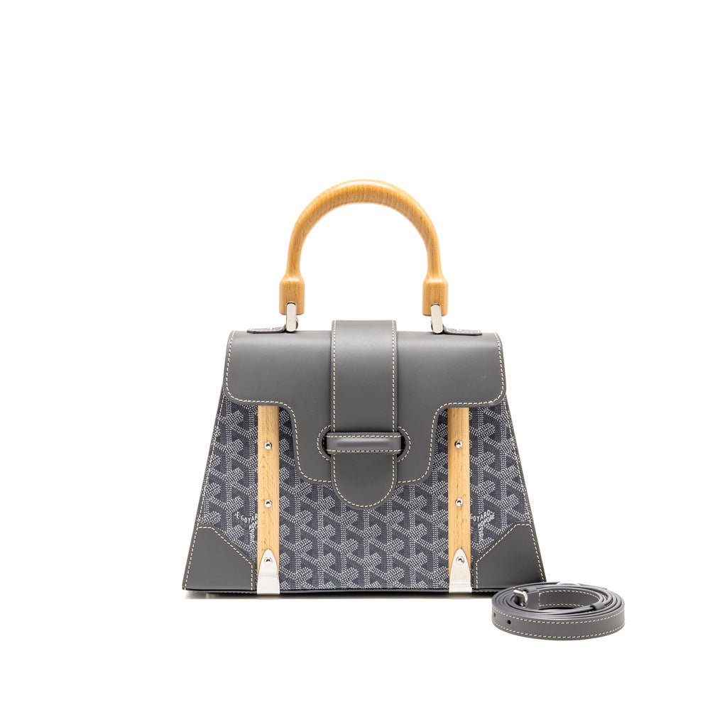 Goyard Structure Saigon PM Bag Goyardine Canvas / Calfskin Grey SHW