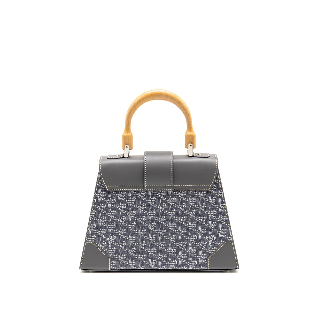 Goyard Structure Saigon PM Bag Goyardine Canvas / Calfskin Grey SHW